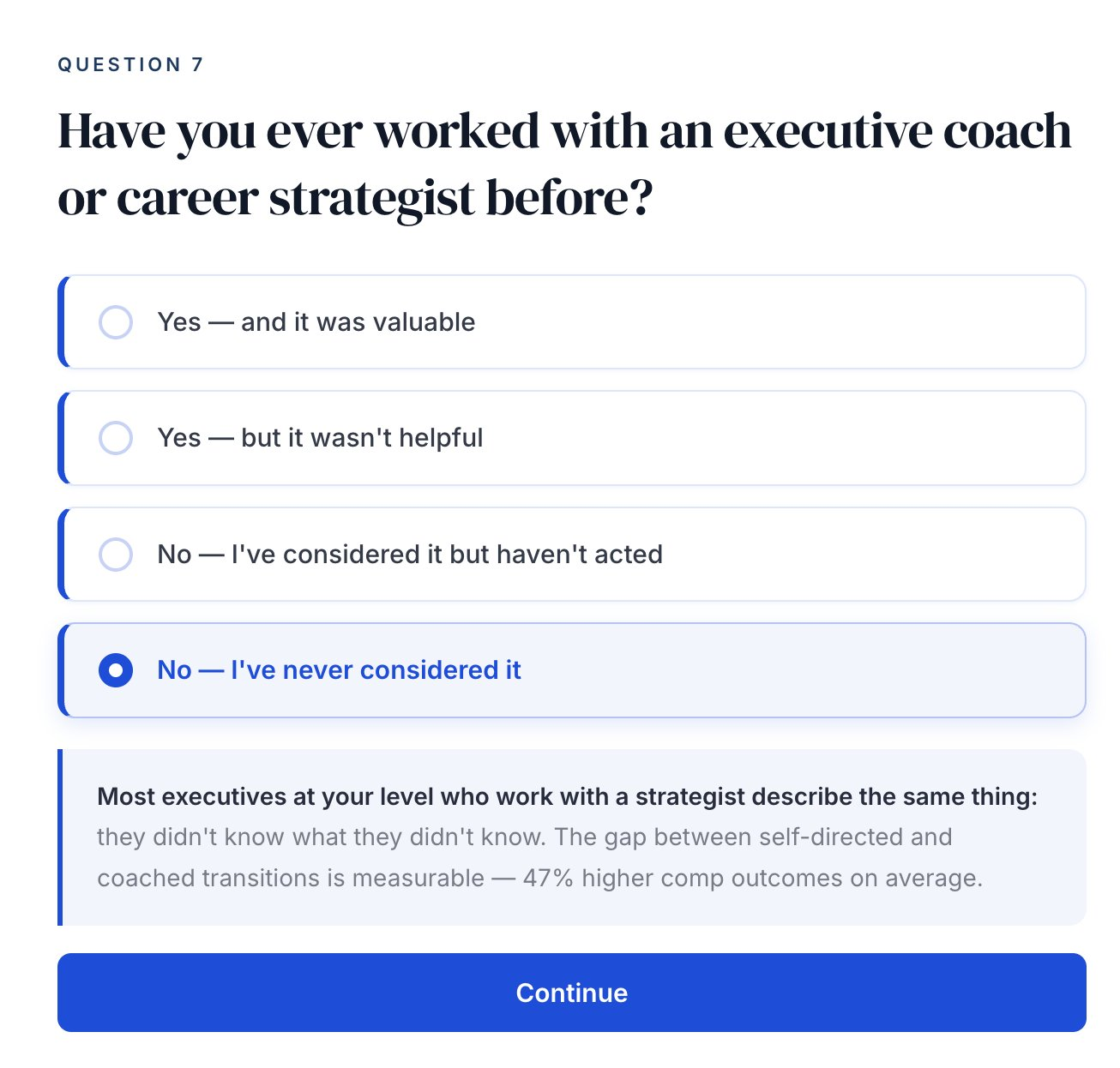 JobTest free 15-min diagnostic quiz — actual product UI